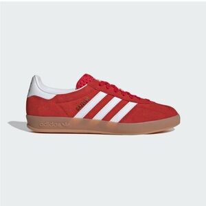 Adidas Red and White Gazelle Sneakers
